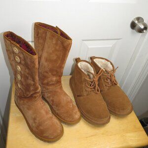 *Lot of 2* Women's UGG Boots Foldover Tall & Short Lace Up - EU 37/US 5/6*
